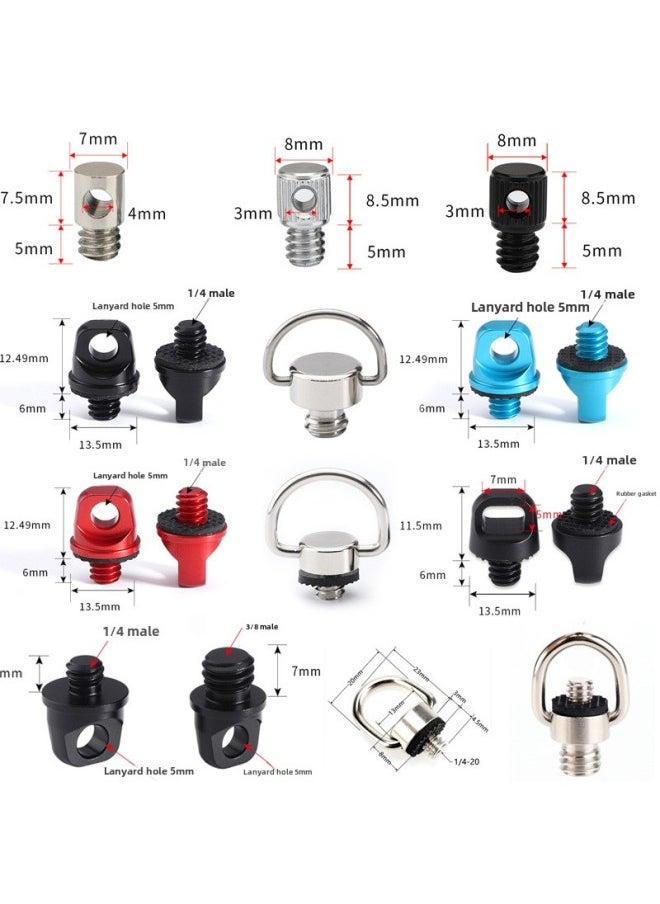 Generic SLR Camera Lanyard Metal Screw 1/4 Fixed Shoulder Strap Micro Single Quick Release Wrist Strap Connection Anti-loss Rope-Body Color:D4 1  - Image 2