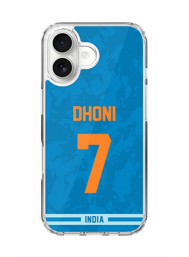 Stylizedd Classic Clear MagSafe Case for iPhone 17 , Hybrid Soft Case Flexible Edges Anti Drop TPU PC Gel Thin Transparent Cover [ Designed for iPhone 17 ] - Team India MS Dhoni, Jersey No 7