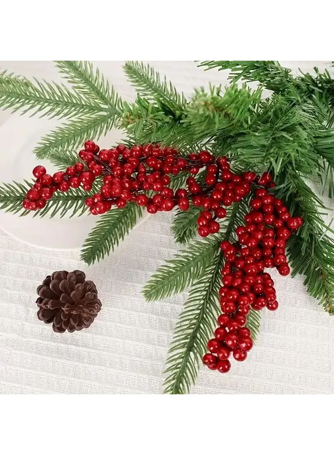 Red Artificial Berry Branches For Christmas Wedding Party Decor - Image 1
