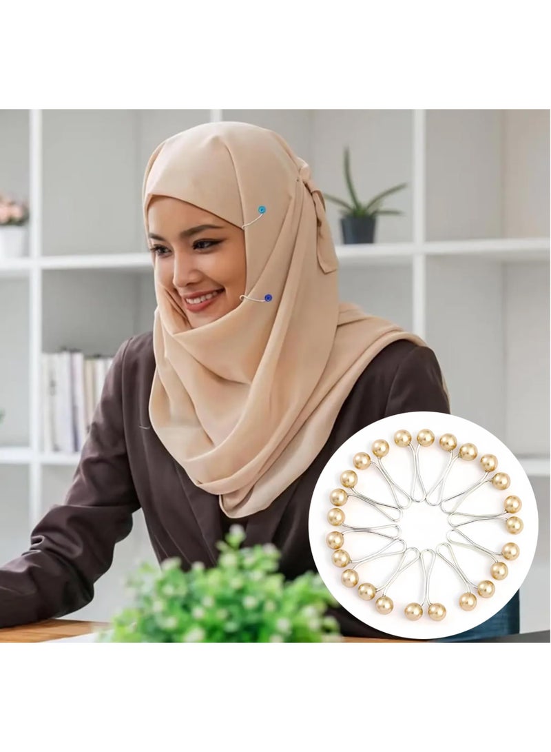 12 قطعة دبابيس تثبيت الحجاب للنساء، مشابك حجاب ملونة متعددة على شكل حرف U، دبابيس لؤلؤ بدون إبرة للحجاب والشيلة والوشاح، مثبت قماش بدون تلف - Image 5