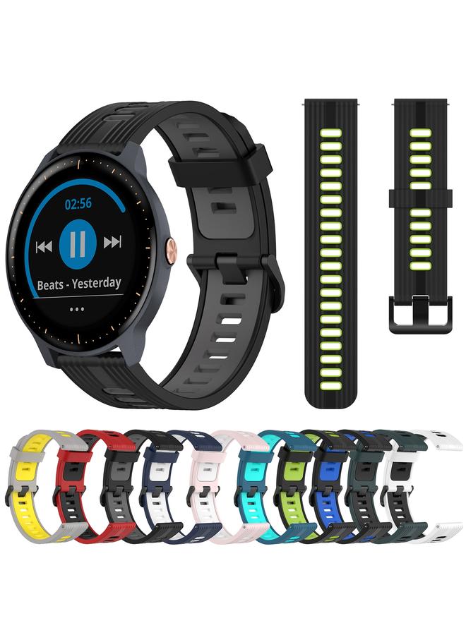 Replacement Band For Garmin Vivoactive 3 Music 20mm Vertical Pattern Two-Color Silicone Watch Band - Image 3