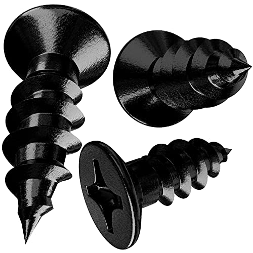 PHYXOLOGY SUPPLY Durable #12 x 5/8" Black Phillips Head Screws 50 Pk. Versatile, Super Small, Coarse-Thread Coated Magnetic Steel Wood Screws Great for Indoor DIY Woodworking Projects, Furniture, and Handiwork - Image 1