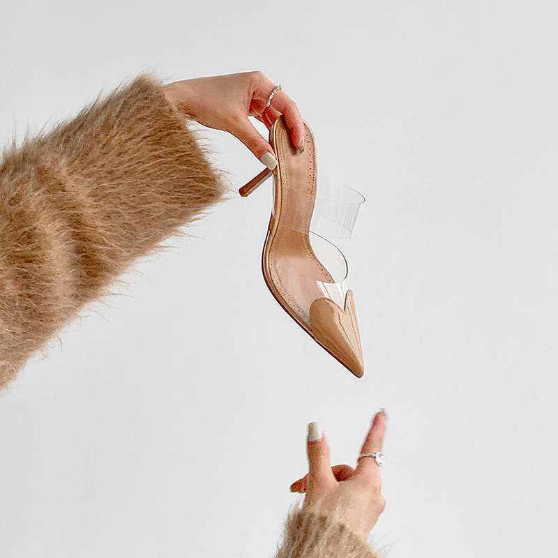 Transparent Toe-Toe Sandals For Women With Stiletto Heels 2025 Design High-End Pointed Toe High Heels Fairy Style - Image 3