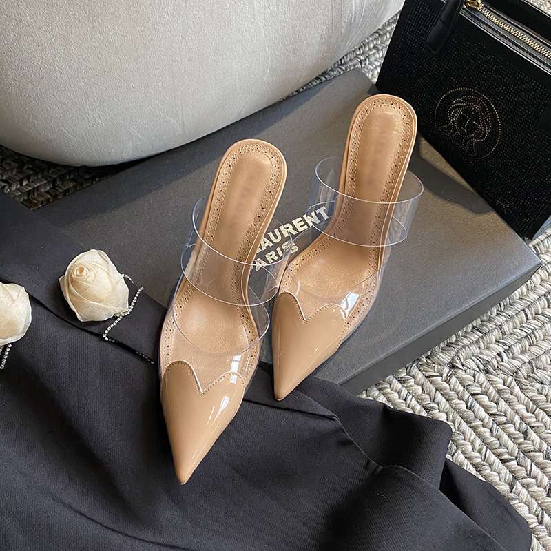 Transparent Toe-Toe Sandals For Women With Stiletto Heels 2025 Design High-End Pointed Toe High Heels Fairy Style - Image 2