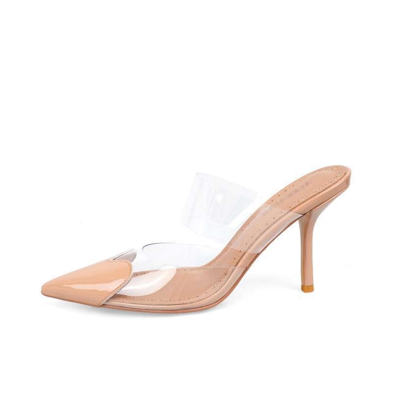 Transparent Toe-Toe Sandals For Women With Stiletto Heels 2025 Design High-End Pointed Toe High Heels Fairy Style - Image 1