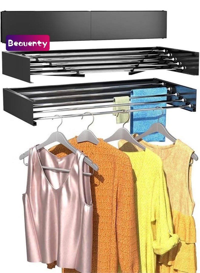 Beauenty Foldable wall-mounted clothes drying rack and rack made of solid aluminum - Image 1