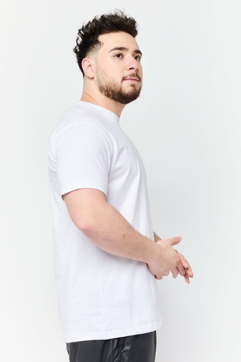 Maserati Men Crew Neck Short Sleeve Brand Logo T-Shirt, White - Image 3