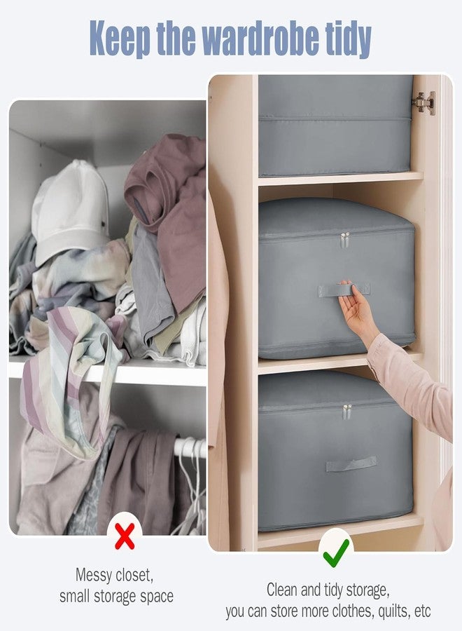 BlissCart حقيبة ضغط بطانيات بليس كارت، موفرة للمساحة، منظم ضغط ذاتي، حقائب نقل من النايلون الرمادي، شديدة التحمل وكبيرة الحجم، منظم ملابس بسحاب إغلاق. - Image 5