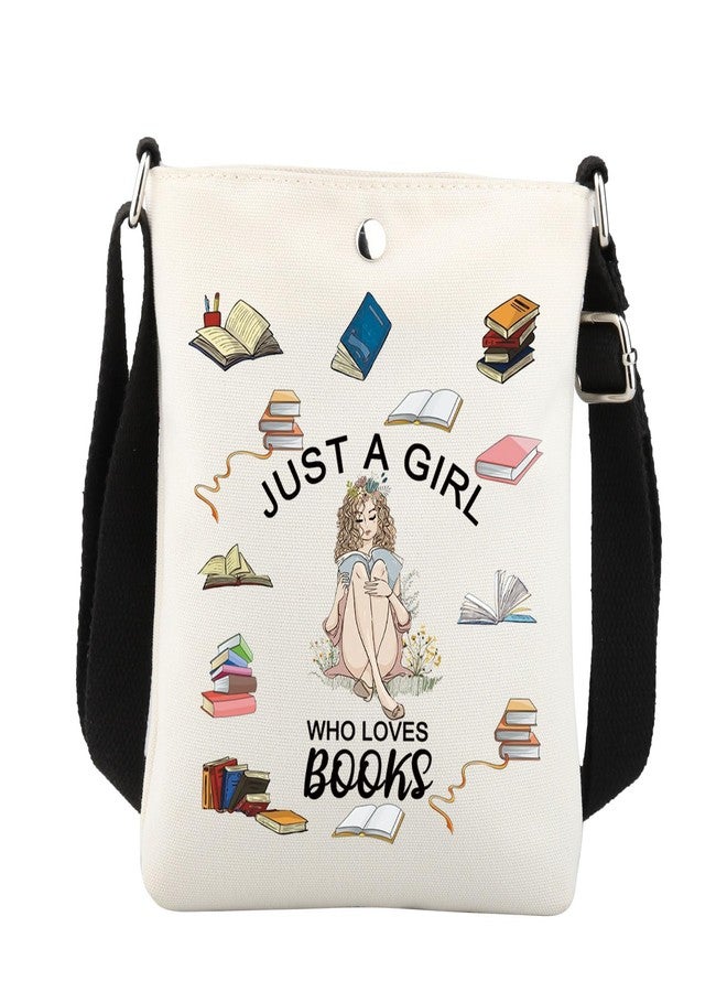 BNQL Just a Who Loves Books Gifts Crossbody Bag Book Reader Gifts Book Lover Gifts for Bookworm Nerd Phone Crossbody Purse - Image 1