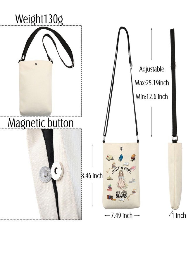 BNQL Just a Who Loves Books Gifts Crossbody Bag Book Reader Gifts Book Lover Gifts for Bookworm Nerd Phone Crossbody Purse - Image 3