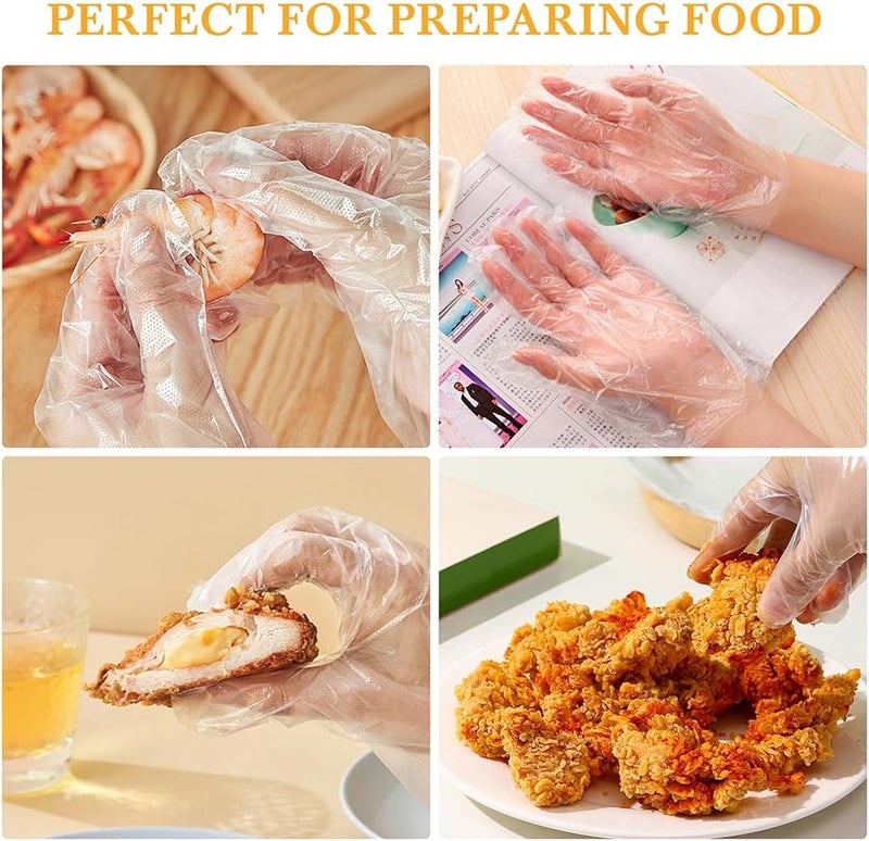 Kisangel Disposable PE Film Gloves Large Size For Food Prep Cooking Kitchen Protective Gloves - Image 5