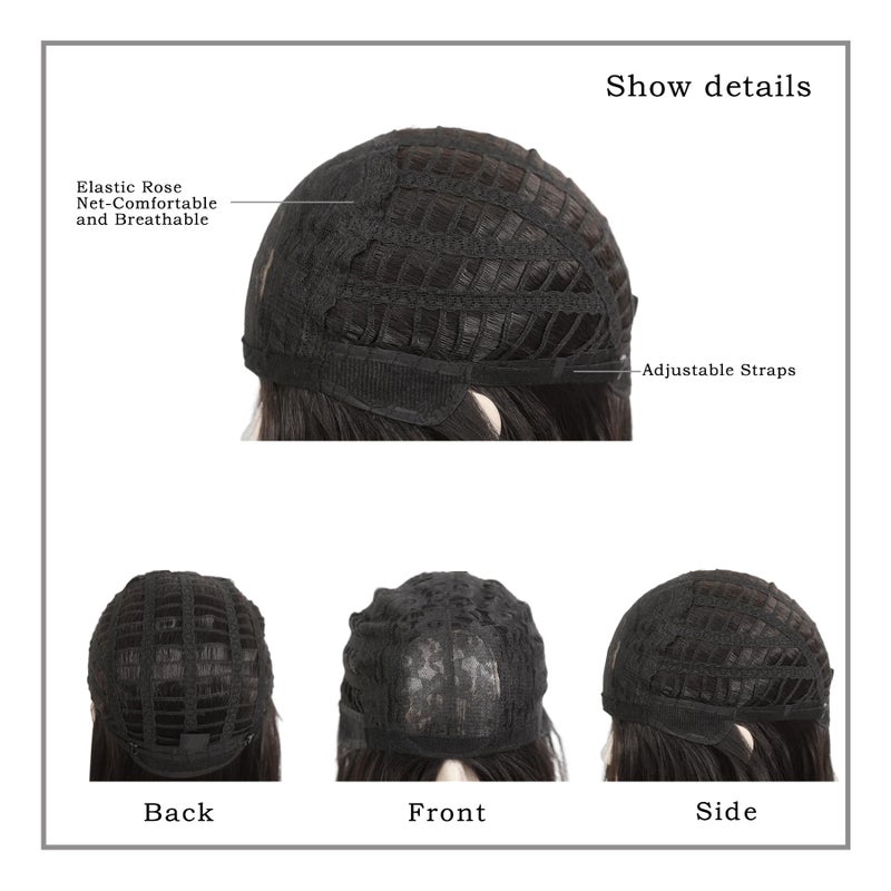 7JHH WIGS Long Wavy Wigs with Bangs 25in Black Ombre Red Synthetic Wig Heart Resiatant Wigs for Women Daily Party Cosplay Used - Image 4