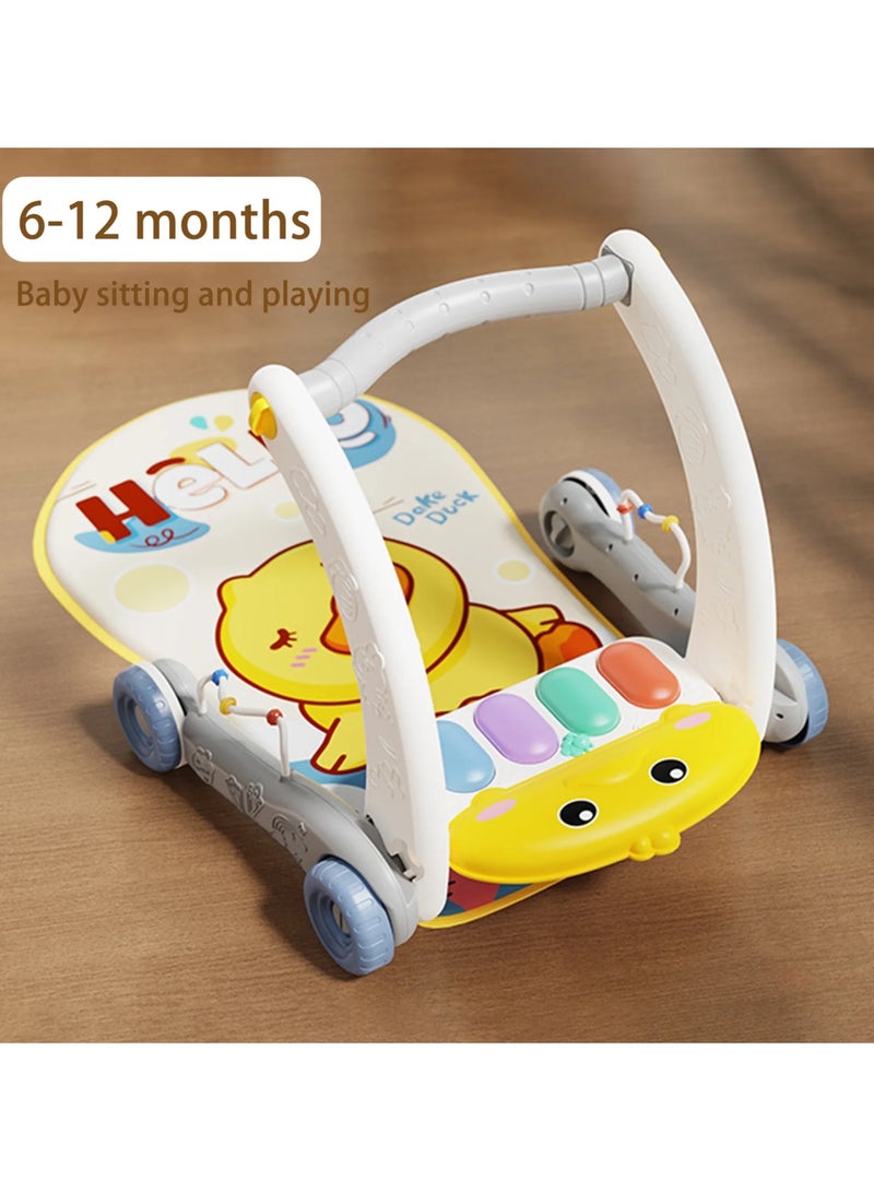unikbebe 2-in-1 Happy Baby Fitness Toy, Piano Rack & Walker, Baby Playmat & Play Piano Gym with Walker, Sit-to-Stand Learning Walker, Kick & Play Piano Gym Mat, Baby Push Stroller with Musical Activity Center, Educational Floor Mat for Tummy Time, Infants 0-12 Months, Suitable for babies of different ages to play and learn to walk - Image 4