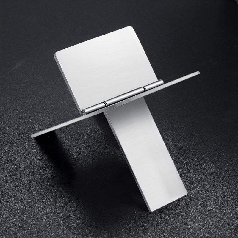 Mudder حامل سيجار قابل للطي من الفولاذ المقاوم للصدأ 3 قطع رف عرض سجائر حامل سيجار لوازم يوم الأب، فضي - Image 2