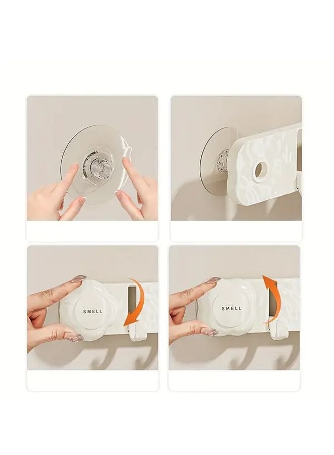 Rotating Suction Cup Wavy Hook Pink Heavy Duty Adhesive Wall Hook Bathroom Storage - Image 3