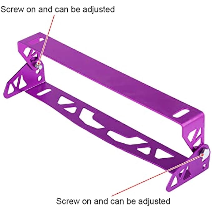 ريحني حامل رقم سباق قابل للتعديل لوحة سيارة مصقولة إطار سيارة بأسلوب السباقات ديكور رائع لعشاق السيارات فضية - Image 3