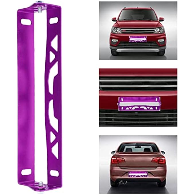 ريحني حامل رقم سباق قابل للتعديل لوحة سيارة مصقولة إطار سيارة بأسلوب السباقات ديكور رائع لعشاق السيارات فضية - Image 2