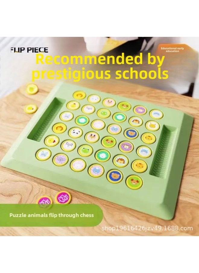 Parent-Child Desktop Games For Children's Pair Touch Two-Person Pair Chess Educational Toys Memory Flip Chess-Specification: 36+6 Flip Chess Pieces + Fruit Pattern + Punishment Plate Storage Bag