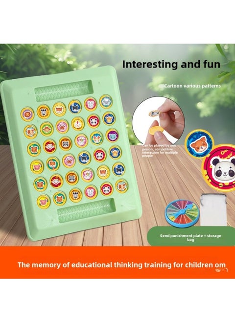 Parent-Child Desktop Games For Children's Pair Touch Two-Person Pair Chess Educational Toys Memory Flip Chess-Specification: 36+6 Flip Chess Pieces + Fruit Pattern + Punishment Plate Storage Bag