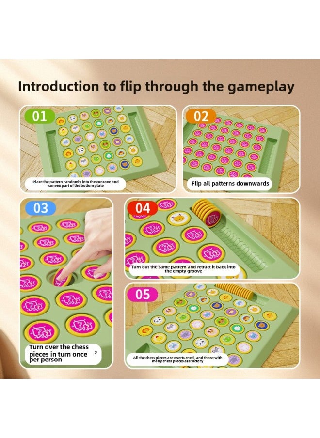 Parent-Child Desktop Games For Children's Pair Touch Two-Person Pair Chess Educational Toys Memory Flip Chess-Specification: 36+6 Flip Chess Pieces + Fruit Pattern + Punishment Plate Storage Bag