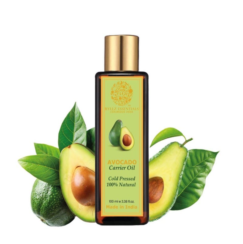 RYLLZ ESSENTIALS Avocado Carrier Oil | For Hair Growth, Moisturizing Skin & Face Massage | 100% Pure & Natural | Cold Pressed & Extra Virgin Oil | 100ml - Image 3