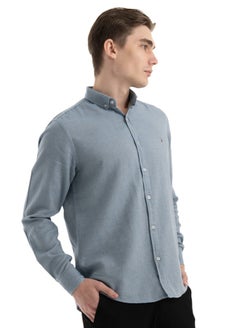 Shirt Men's, Stylish Long-sleeved  Oxford Cotton, Indigo - pzsku/ZFCBEC7CE8F27B16596EFZ/45/_/1709113576/436691ef-911e-4ced-89ff-d6b778b542fe