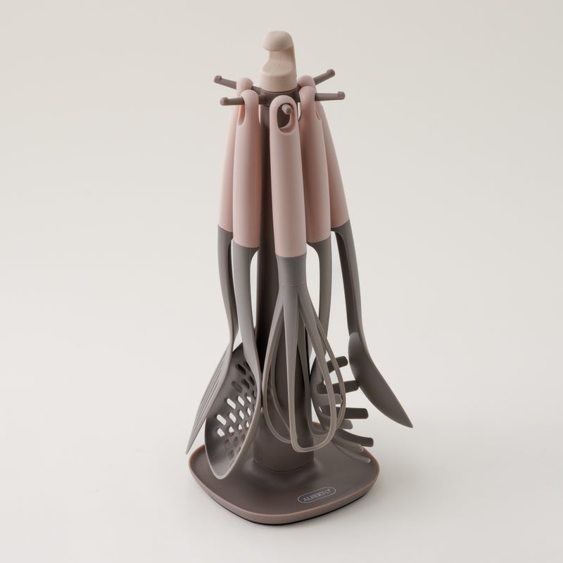 ألبرتو البرتو طقم أواني 6 قطع مع حامل بلاستيك أسود - Image 1