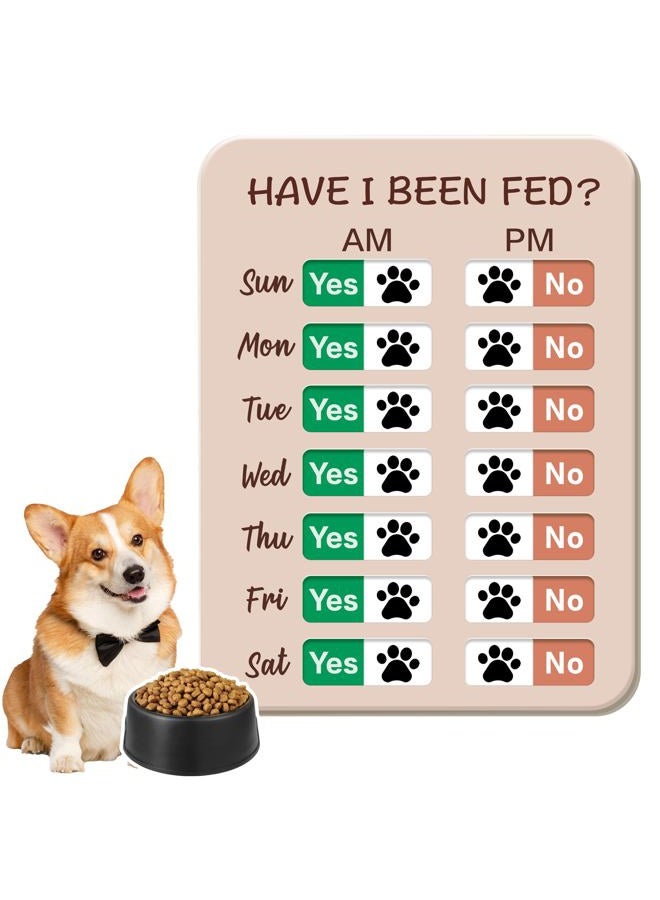 EliteSign Dog Feeding Reminder, Pet Feed Tracker -Daily Am/Pm Chart Sign for Pet Feeding and Medication Tracker Easy to Use On Fridge Wall with Adhesive and Magnet Dog Essentials - Image 1