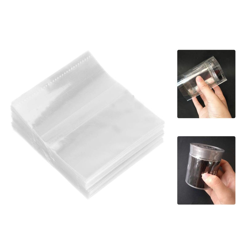 Scicalife 200pcs 80 x 70mm Clear Perforated Shrink Film Heat Shrink Wrap Film Shrink Seal Bands for Essential Oil Bottle, Dropper Bottle and Test Tube Bottle Cap - Image 3