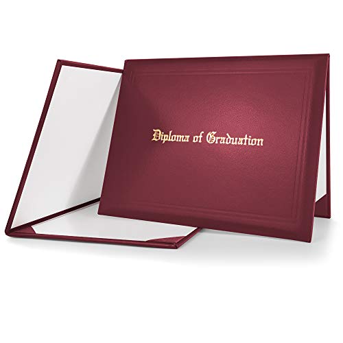 GraduationMall Imprinted Diploma Cover for Certificate 8.5''x 11'' Red,1-Pack - Image 1