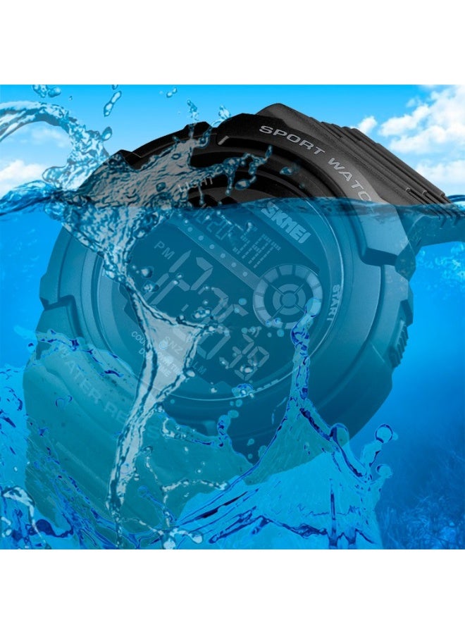 SKMEI 1367 Men's Sports Digital Watch – Black with Red Accent - Image 3