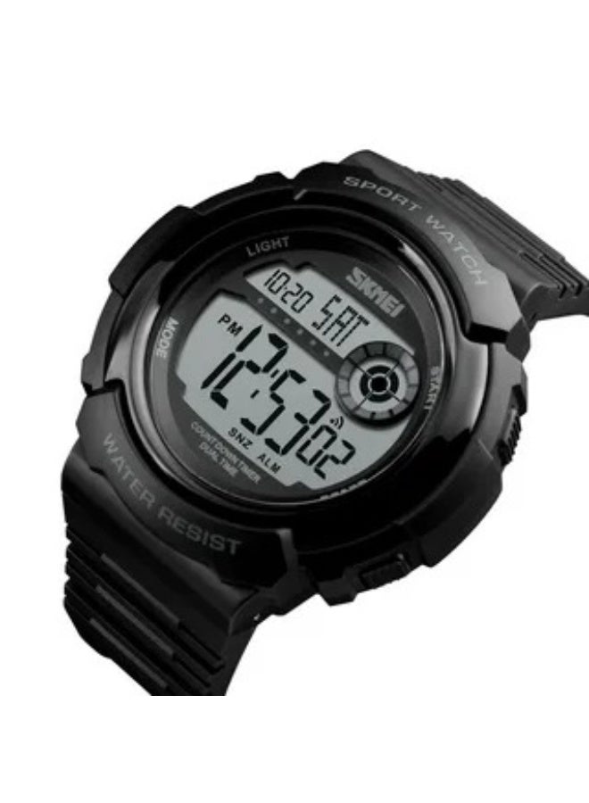 SKMEI 1367 Men's Sports Digital Watch – Black with Red Accent - Image 2