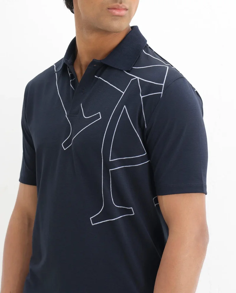Rare Rabbit Men's Flock Print Polo T-Shirt