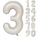 CHANGZHONG 40 In Cream white Number Balloons Helium Foil Mylar Balloon Birthday Party banquet Decoration Digital 3 - Image 2