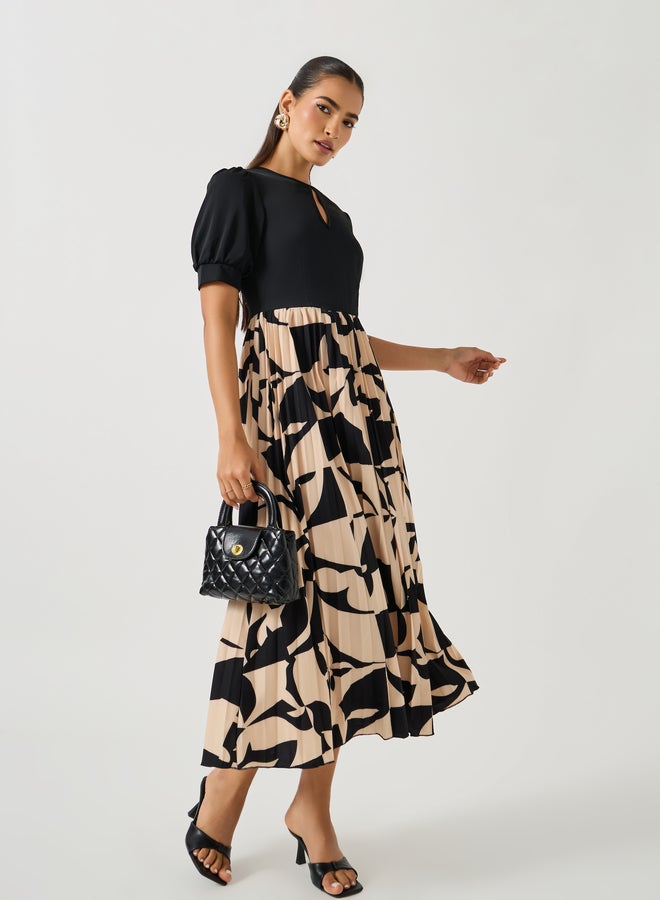 Take Two Abstract Pleated Dress - Image 2