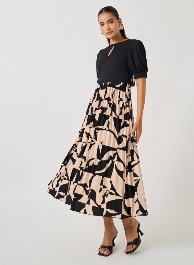 Take Two Abstract Pleated Dress - Image 1