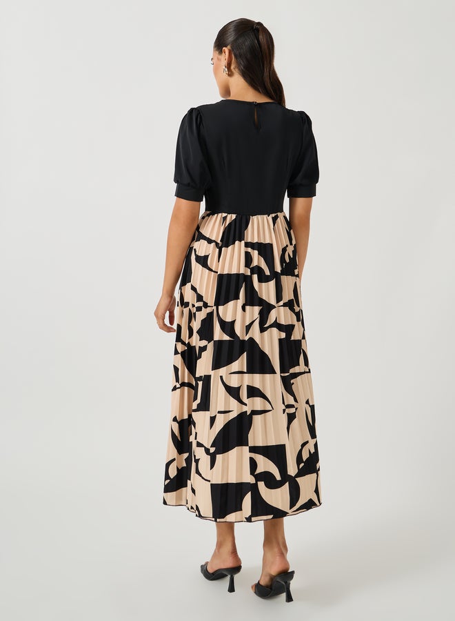 Take Two Abstract Pleated Dress - Image 5