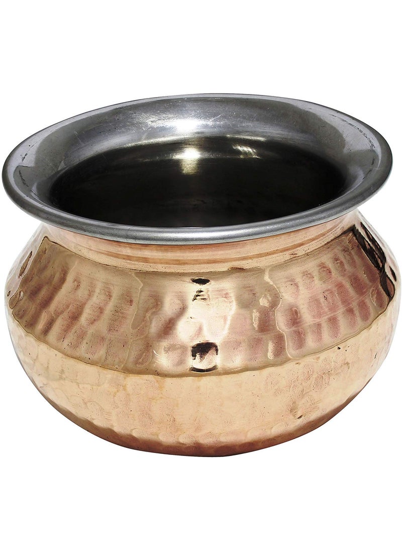 HarLen Ukal Serveware Handi Pot Copper Stainless Steel Serving Bowl Utensils Indian Serveware and Tableware Accessories  - Image 1