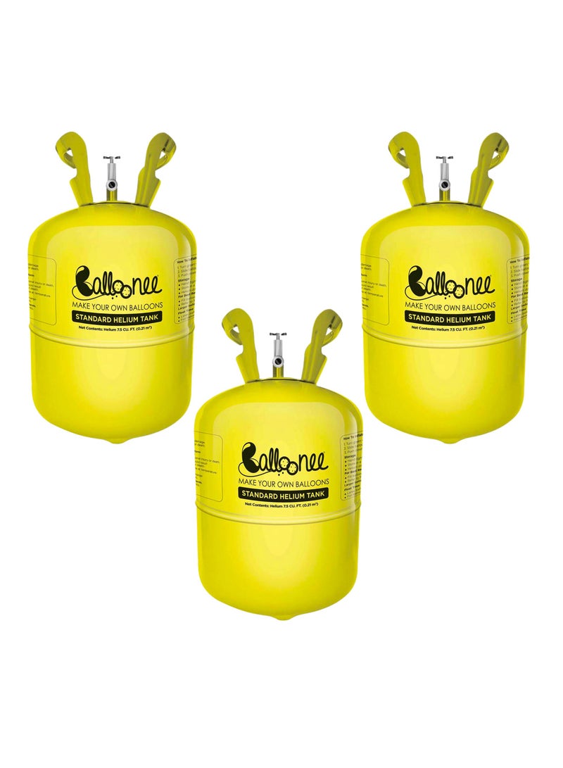 Balloonee Standard Disposable Helium Party Kit - Pack of 3, Helium Tank for Balloons At Home  - Image 2