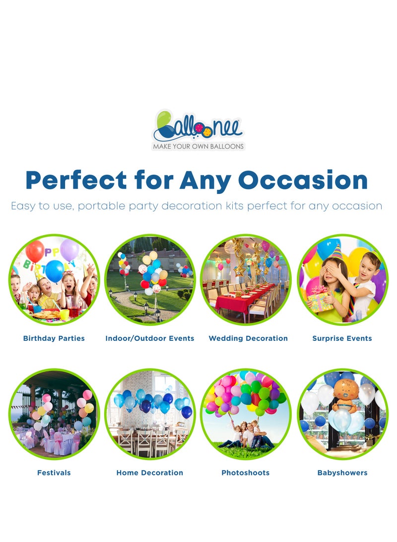 Balloonee Standard Disposable Helium Party Kit - Pack of 3, Helium Tank for Balloons At Home  - Image 5