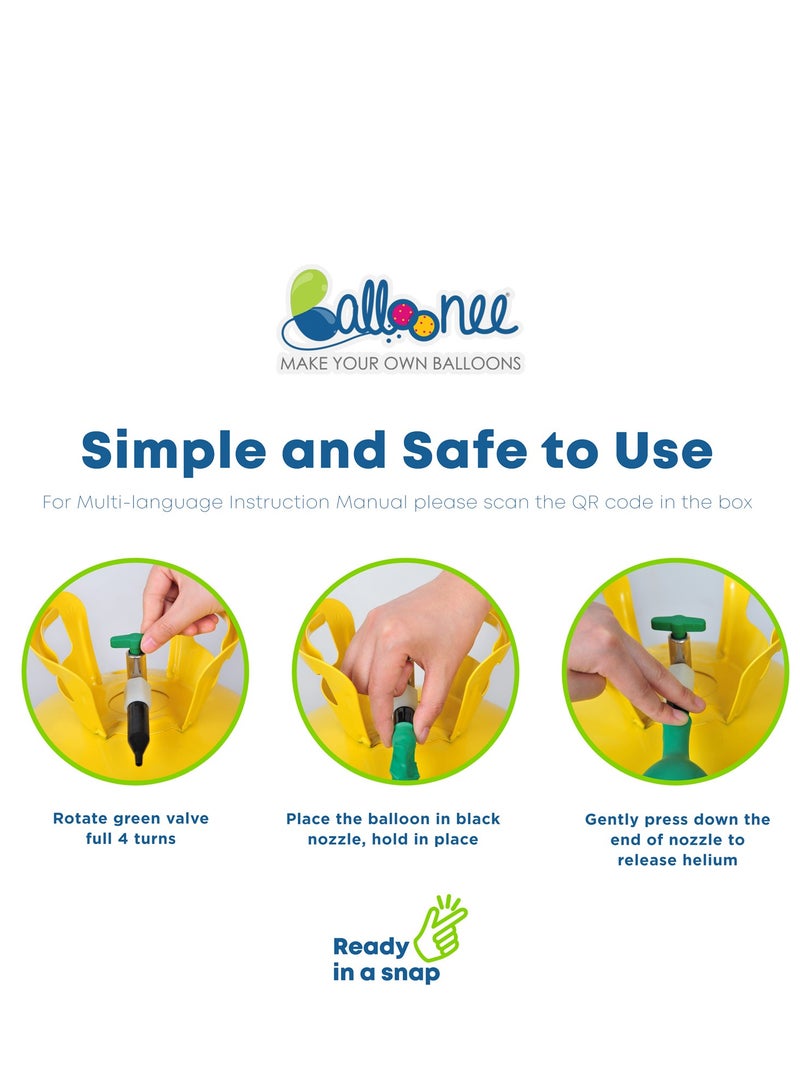 Balloonee Standard Disposable Helium Party Kit - Pack of 3, Helium Tank for Balloons At Home  - Image 4