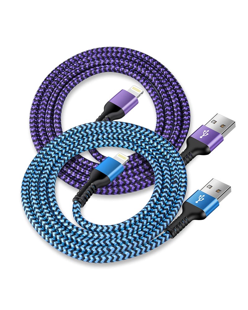 Haoano USB A to Lightning Cord, 2Pack/3Ft Nylon Braided iPhone Charger Cable, Apple Approved Fast Charging Power Wire for iPhone 14, 14 Pro Max, 13 Pro Max, 13Pro, 13, 13 Mini, 12 11 10 XR XS X 8 Plus 7 6 6s - Image 1