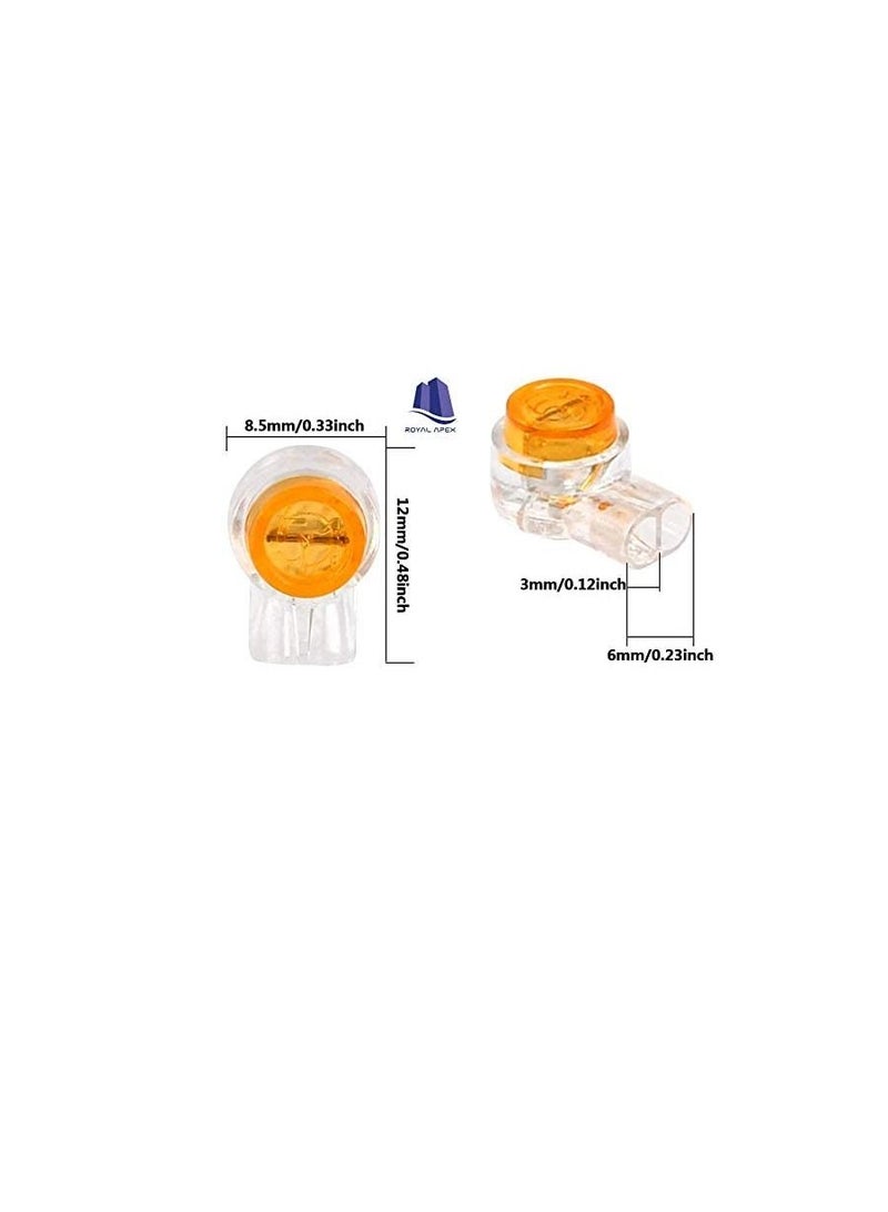 UY Wire Connector, Waterproof Gel-Filled Orange Clear Button Telephone Wire Connectors UY Butt Splice Connector & Network Cable Terminals (Pack of 25) - Image 3