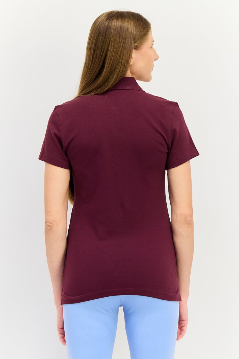 PUMA Women Sportswear Fit Short Sleeves Outdoor Polo Shirt, Dark Maroon - Image 2