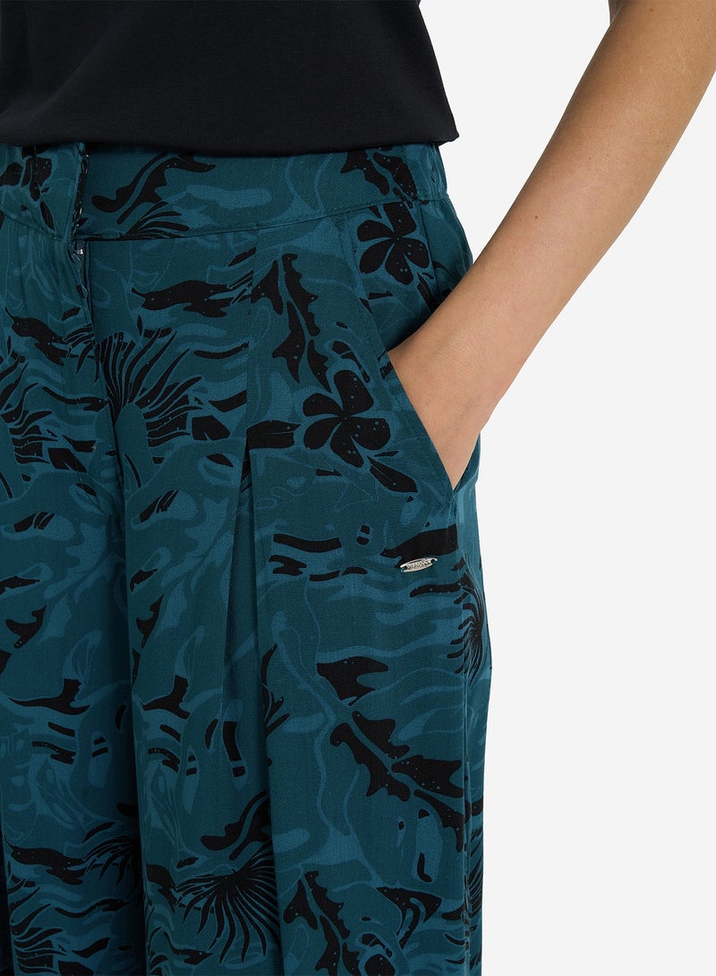 شروط السراويل النسائية تيرميت أسود / أخضر ، 100 ٪ فسكوزي ، عالية الخصر ، حزام مطاط ، تناسب مريح للشاطئ وركوب الأمواج - Image 5