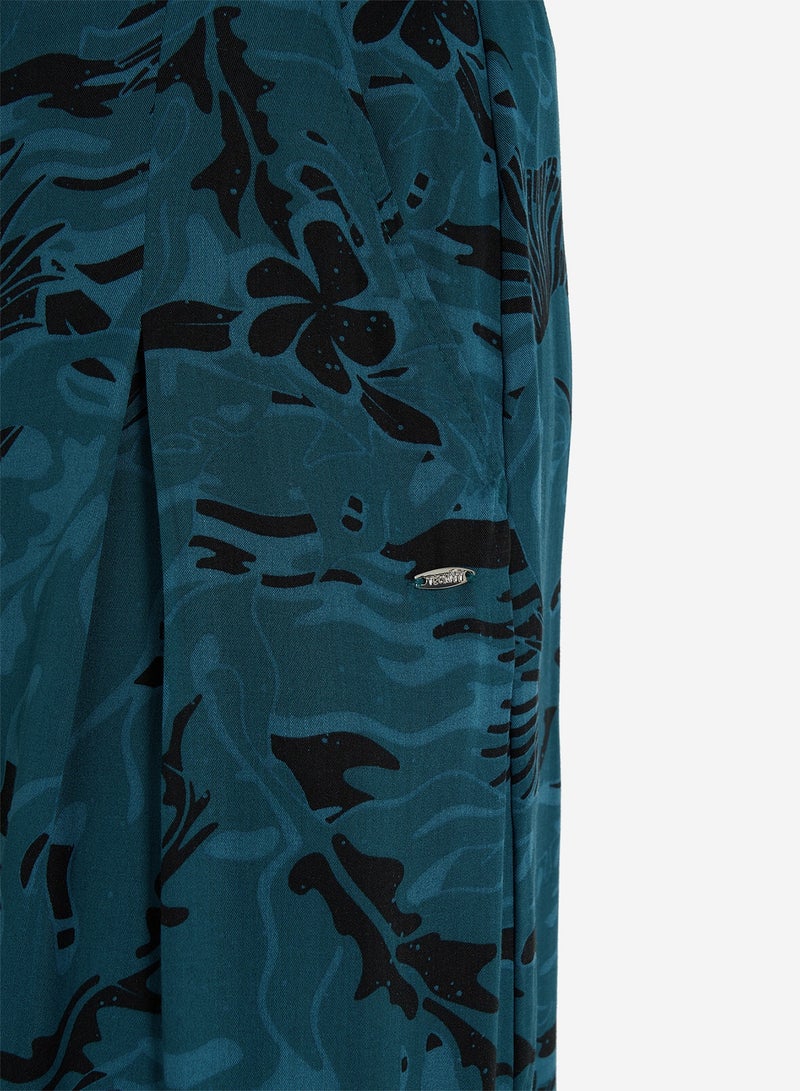 شروط السراويل النسائية تيرميت أسود / أخضر ، 100 ٪ فسكوزي ، عالية الخصر ، حزام مطاط ، تناسب مريح للشاطئ وركوب الأمواج - Image 4