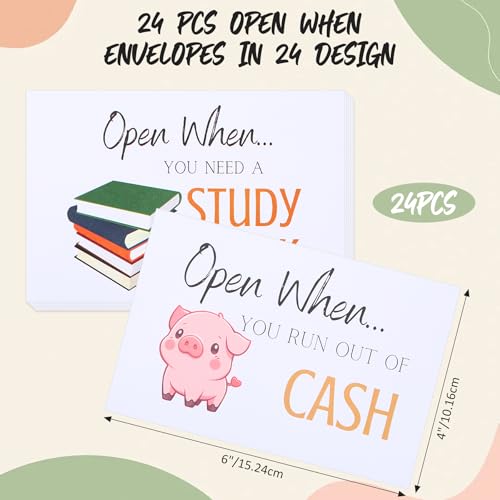 LIKEYO Open When Letters Kit - 24pcs, College Envelopes, Long Distance Gifts for College Students - Image 2