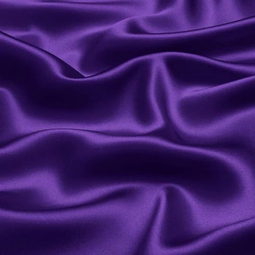 Filloxy Plain Silky Shine Satin Fabric Material for Fashion Design Stitching Multiple Use Includes Dress, Pillow Cover, Designer Cloths, Home Decor Material - 44" Hight (Violet, 5 Meter) - Image 2