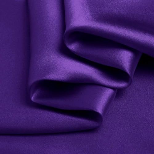 Filloxy Plain Silky Shine Satin Fabric Material for Fashion Design Stitching Multiple Use Includes Dress, Pillow Cover, Designer Cloths, Home Decor Material - 44" Hight (Violet, 5 Meter) - Image 4