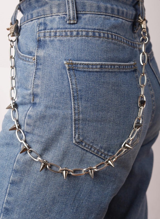 HAQUIL Punk Spike Jeans Chain Punk Cool Pants Wallet Chain Fashion Body Jewelry Accessory for Women Spike Waist Chain - Image 2